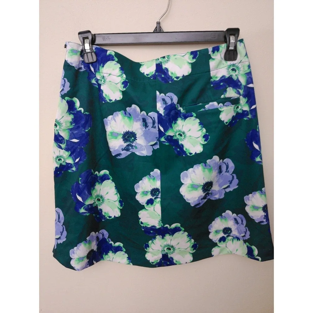 Lady Hagen Golf Skort Women Size 4 Green Blue Floral A-Line Pockets Athletic